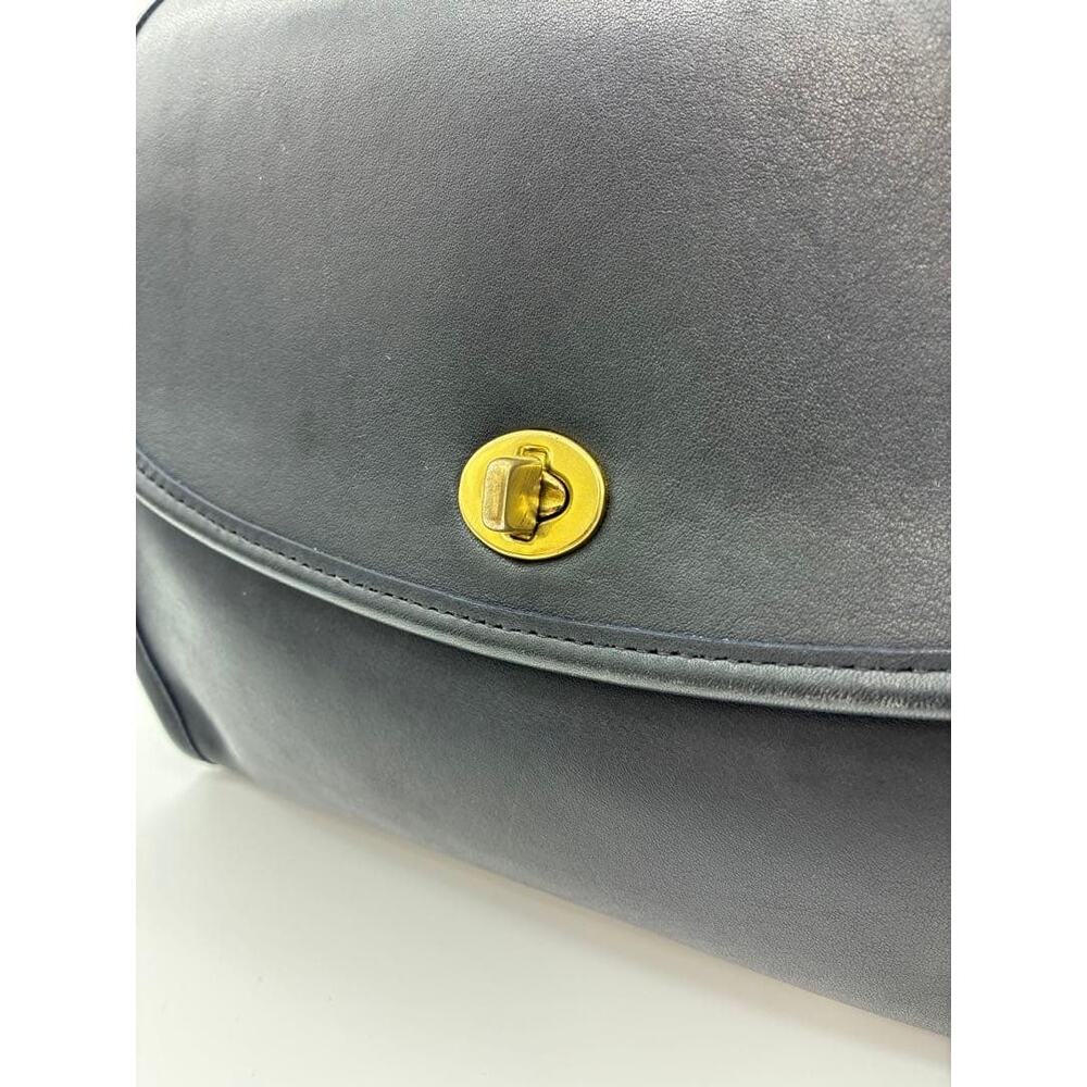 Rare Vintage Coach Manor Bag Navy Gorgeous Silky soft - Picture 3 of 15